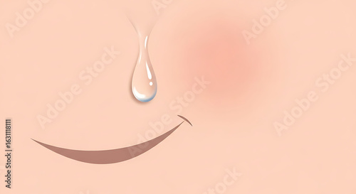 Tearful Smile: Emotional Expression in Minimalist Illustration