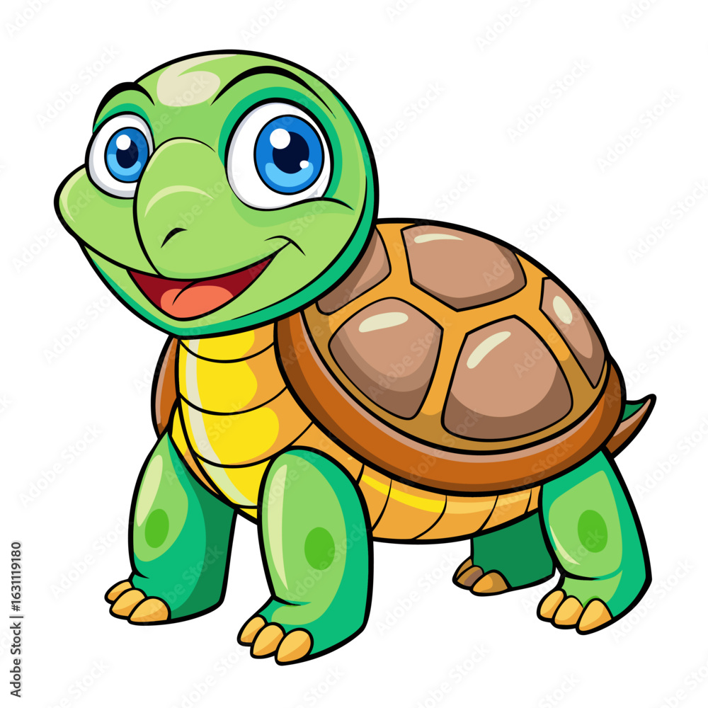Fototapeta premium white background turtle cartoon icon