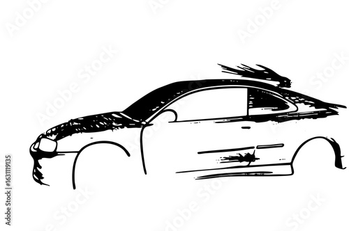 Vector Stylized vehicle depicts a modern automobile .