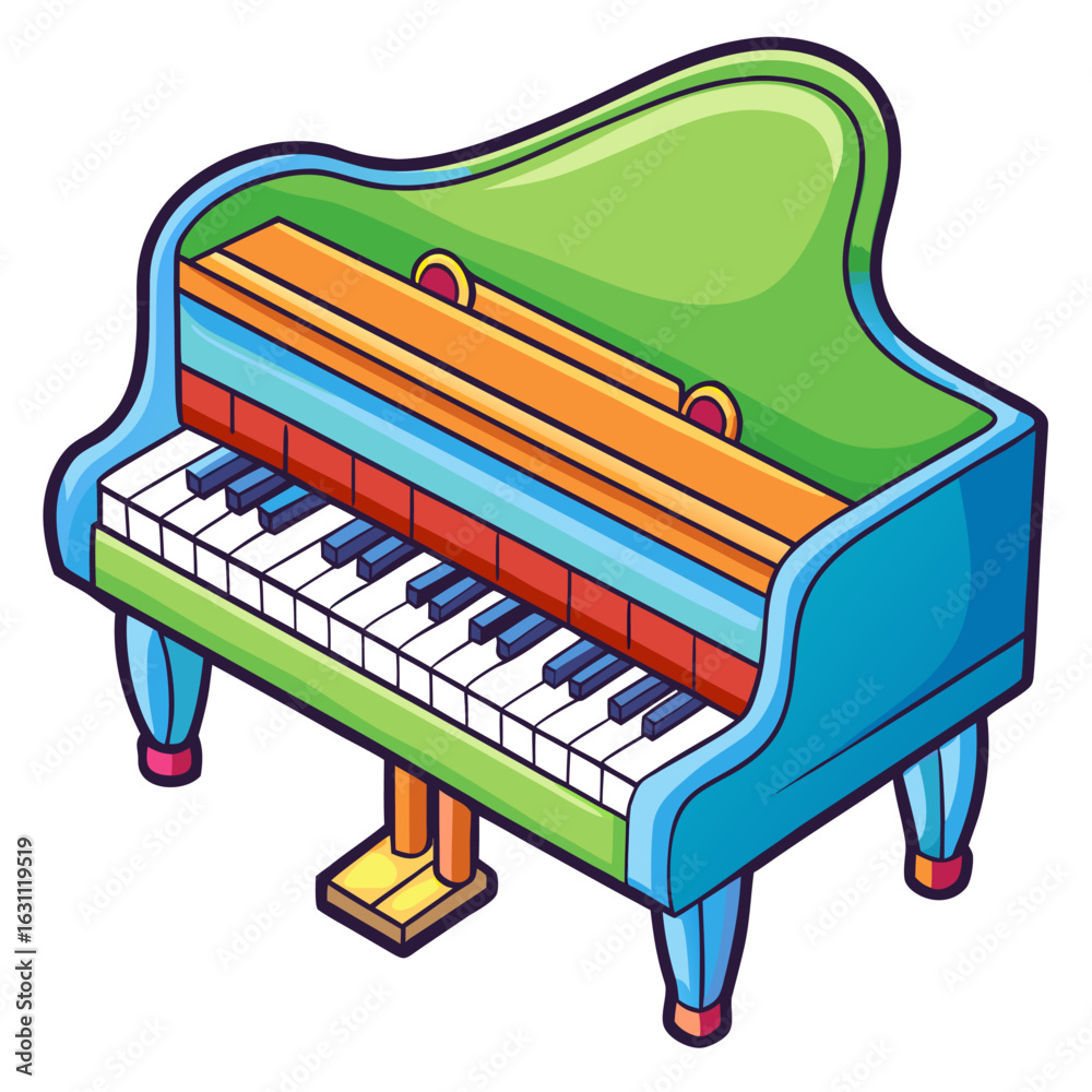 Fototapeta premium white background piano vector icon