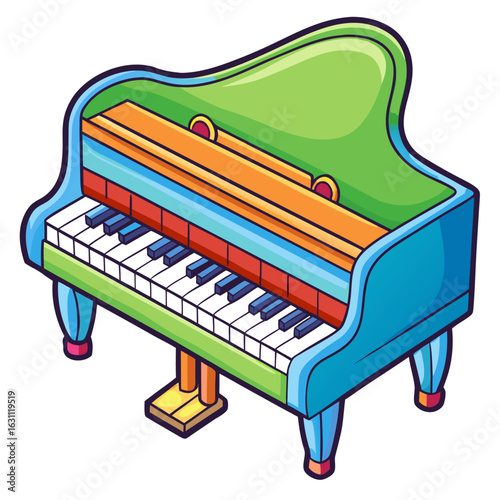 white background piano vector icon