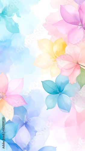 Pastel floral abstract background