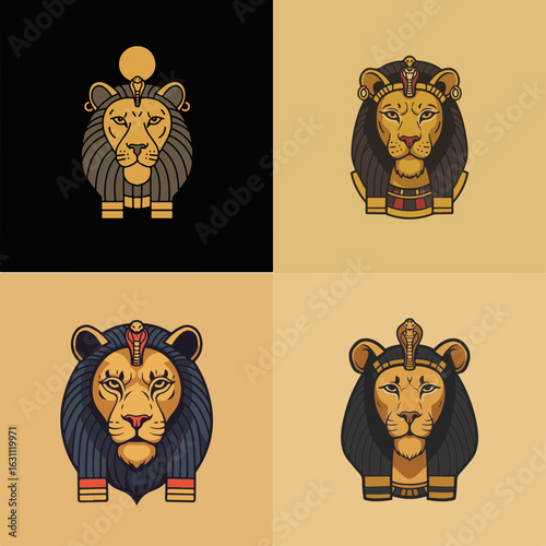 sekhmet, culture, pharaoh, egypt, egyptian, ancient, religion, symbol, icon, goddess, logo, sun, deity, design, art, sign, animal, bastet, woman, vintage, paganism, cat, historic, emblem, africa, 