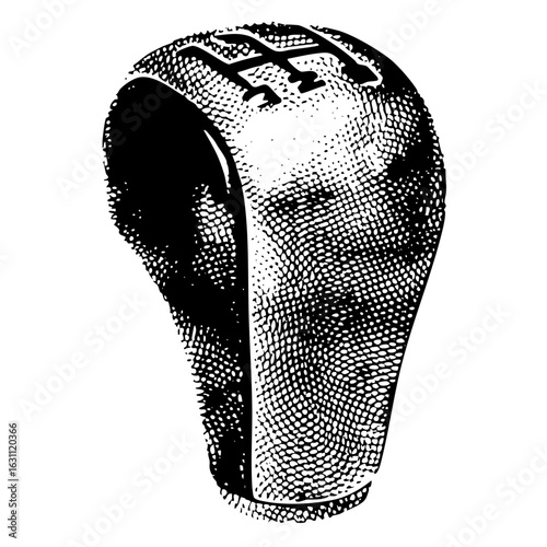 Vector Detailed of a manual transmission shift knob.