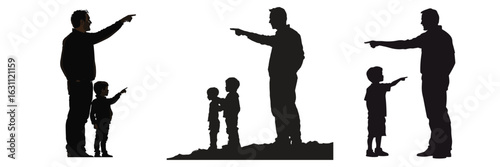 silhouettes of parent and child interacting for family and parenting illustrations