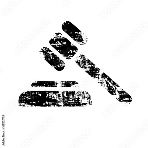 Vector Black gavel symbolizes justice and legal proceedings.