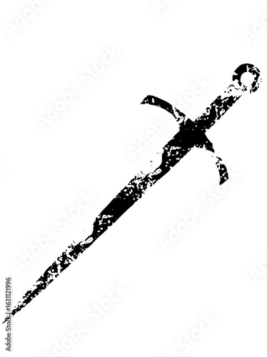 Vector Detailed of a medieval fantasy scimitar weapon.