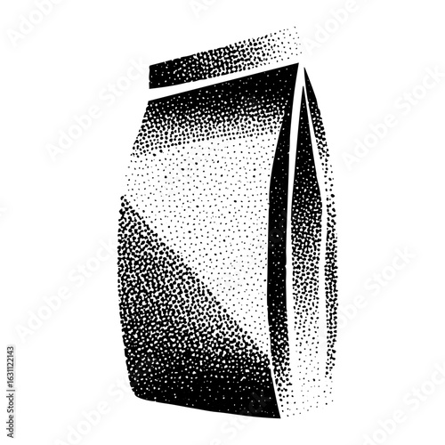 Vector Dotted pouch package with a modern aesthetic.