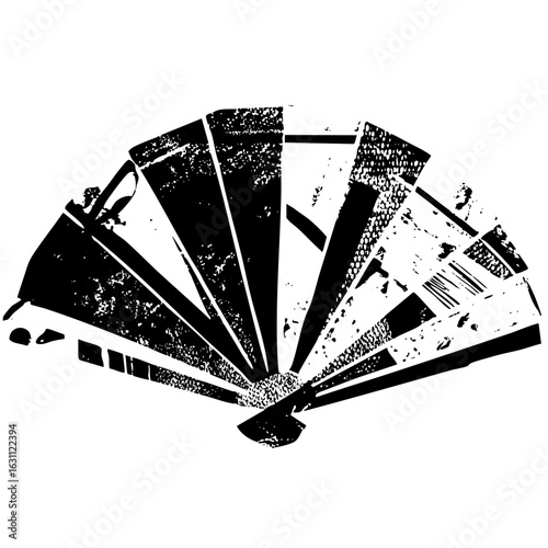 Vector Abstract fan with distressed texture.