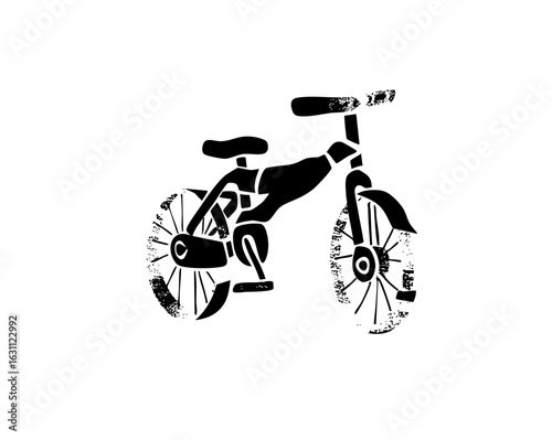 Vector Black silhouette of a classic tricycle .