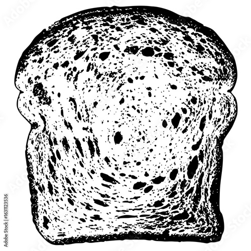 Vector Detailed of a toasted bread slice.