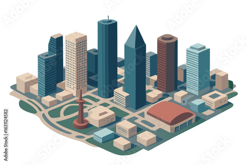 Vector illustration of Houston skyline with modern buildings and cityscape