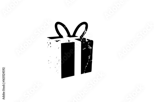 Vector Black gift box with bow