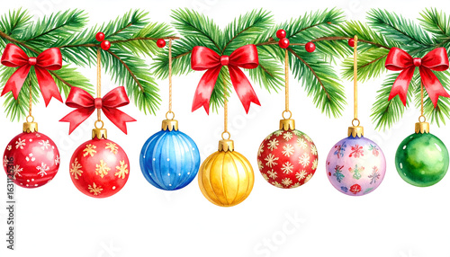 Festive Christmas ornaments  garland.