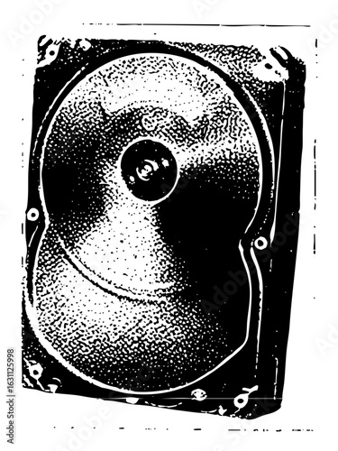 Vector Detailed vector of a computer hard drive disk.