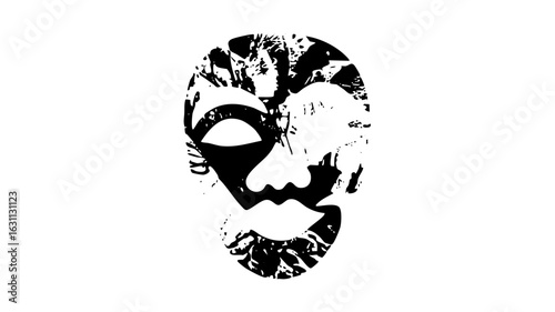 Vector Abstract portrait of a bearded man in a distressed vector style.