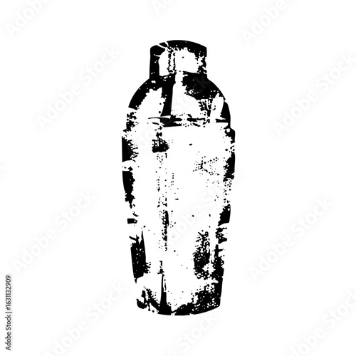 Vector Black silhouette of a cocktail shaker .
