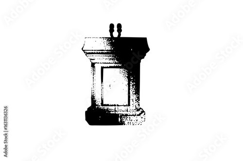 Vector Architectural monument with decorative urns .
