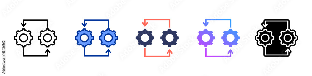 Obraz premium Integration icon sheet multiple style collection