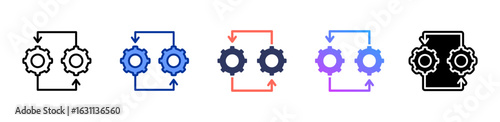 Integration icon sheet multiple style collection