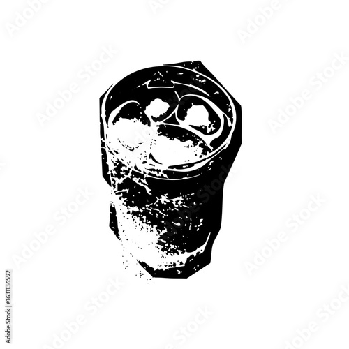 Vector Refreshing iced drink in a glass