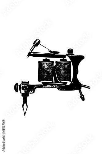 Vector Detailed of a vintage tattoo machine.