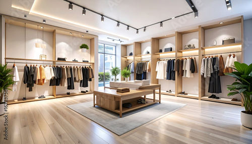 Modern clothing boutique interior.