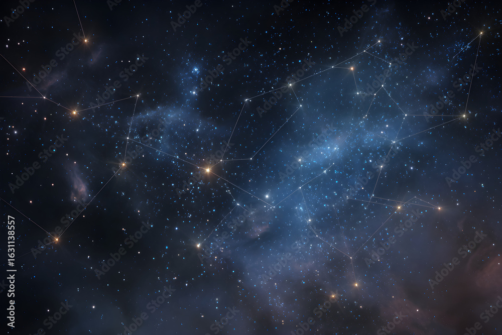 Fototapeta premium Explore the Magnificent Constellations Illuminating the Night Sky: Astronomy's Most Captivating Star Patterns Across Different Cultures and Historical Significance