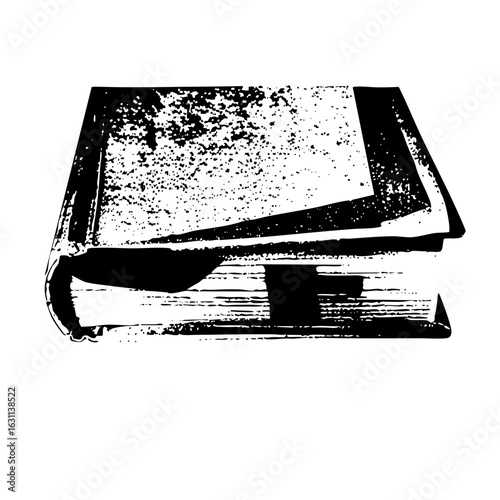 Vector Distressed book with open pages