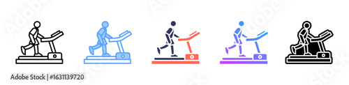 Treadmill icon sheet multiple style collection