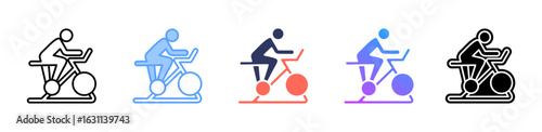 Exercise Bike icon sheet multiple style collection