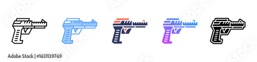 Airsoft Gun icon sheet multiple style collection