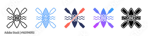 Kayak icon sheet multiple style collection