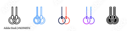 Gymnastics Rings icon sheet multiple style collection