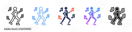 Aerobic icon sheet multiple style collection