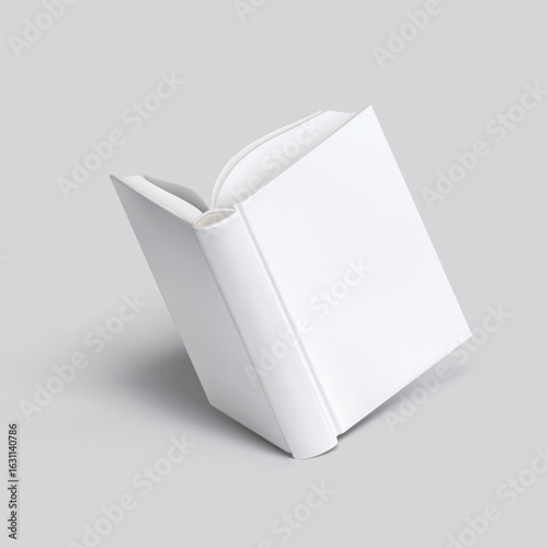 Vector illustration of an open book.  Realistic illustration for mockups, showcasing content, templates and minimalist visuals.