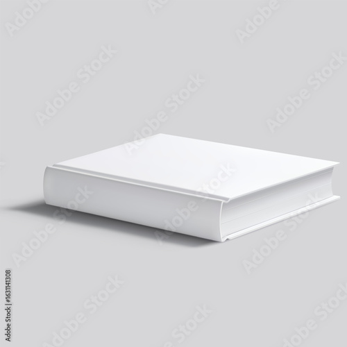 Vector layout of an blank book in isometric perspective. Realistic illustration for mockups, showcasing content, templates and minimalist visuals. Education, reading, bookstore concept. 