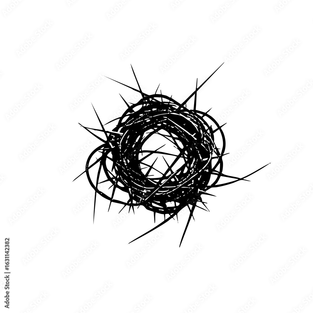 Fototapeta premium Vector Sharp Thorns Form a Circular Crown