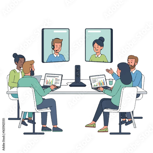 Business Team Video Conference Meeting Collaboration.