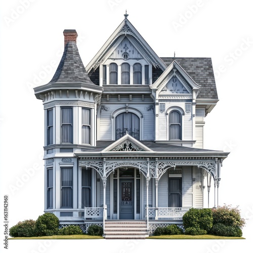 Wallpaper Mural Elegant light gray Victorian home with ornate details Torontodigital.ca