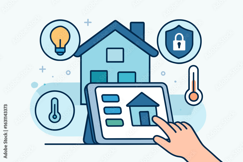 custom made wallpaper toronto digitalHand holding a tablet with a smart home real estate app icon