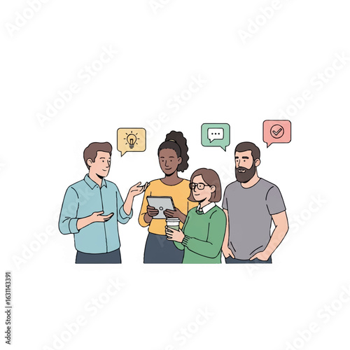 Colleagues in a meeting sharing ideas and solutions.