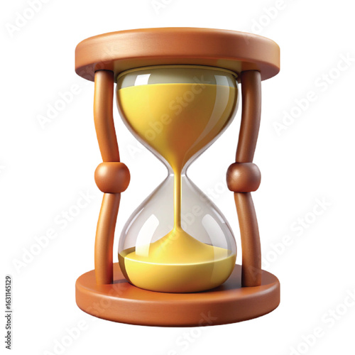3d render hourglass on removed background