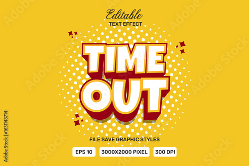 Vector Text Effect editable time out  premium Template.