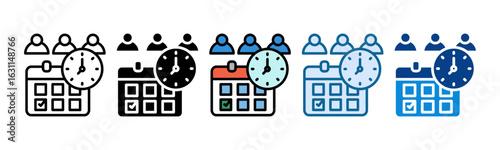 Meeting Scheduler Icon Set Multiple Style Collection