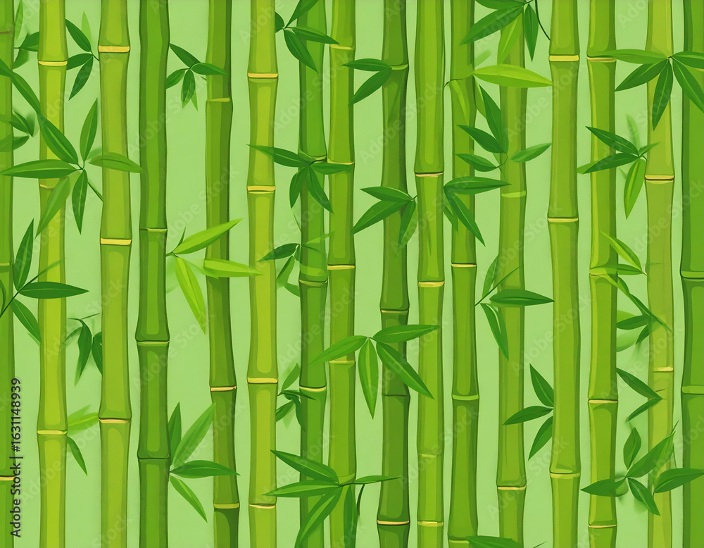 Obraz premium Green Bamboo Forest Pattern.
