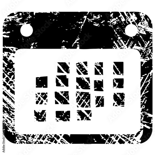 Vector Distressed calendar displays a grid of abstract dates.