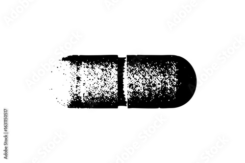Vector Abstract capsule shape with distressed texture.