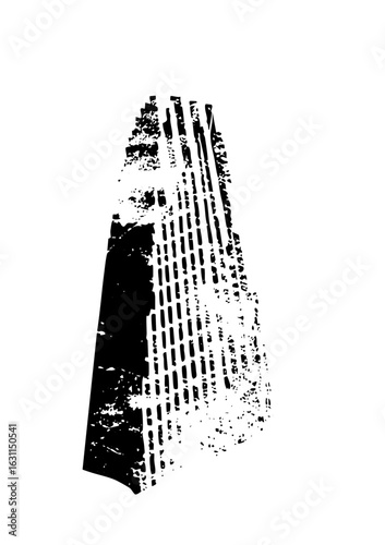 Vector Abstract black imprint with linear texture