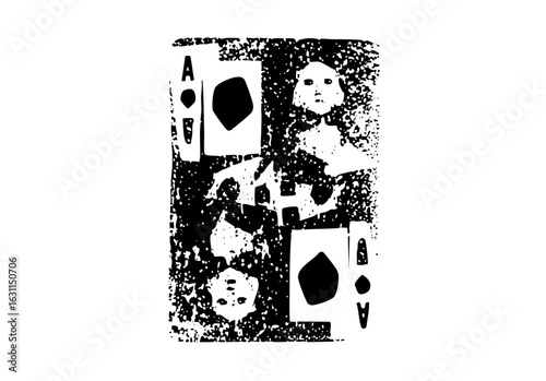 Vector Distressed Playing Cards with Portrait Illustrations